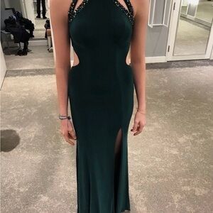 Betsy and Adam Straight Prom Gown, Green, Size 2